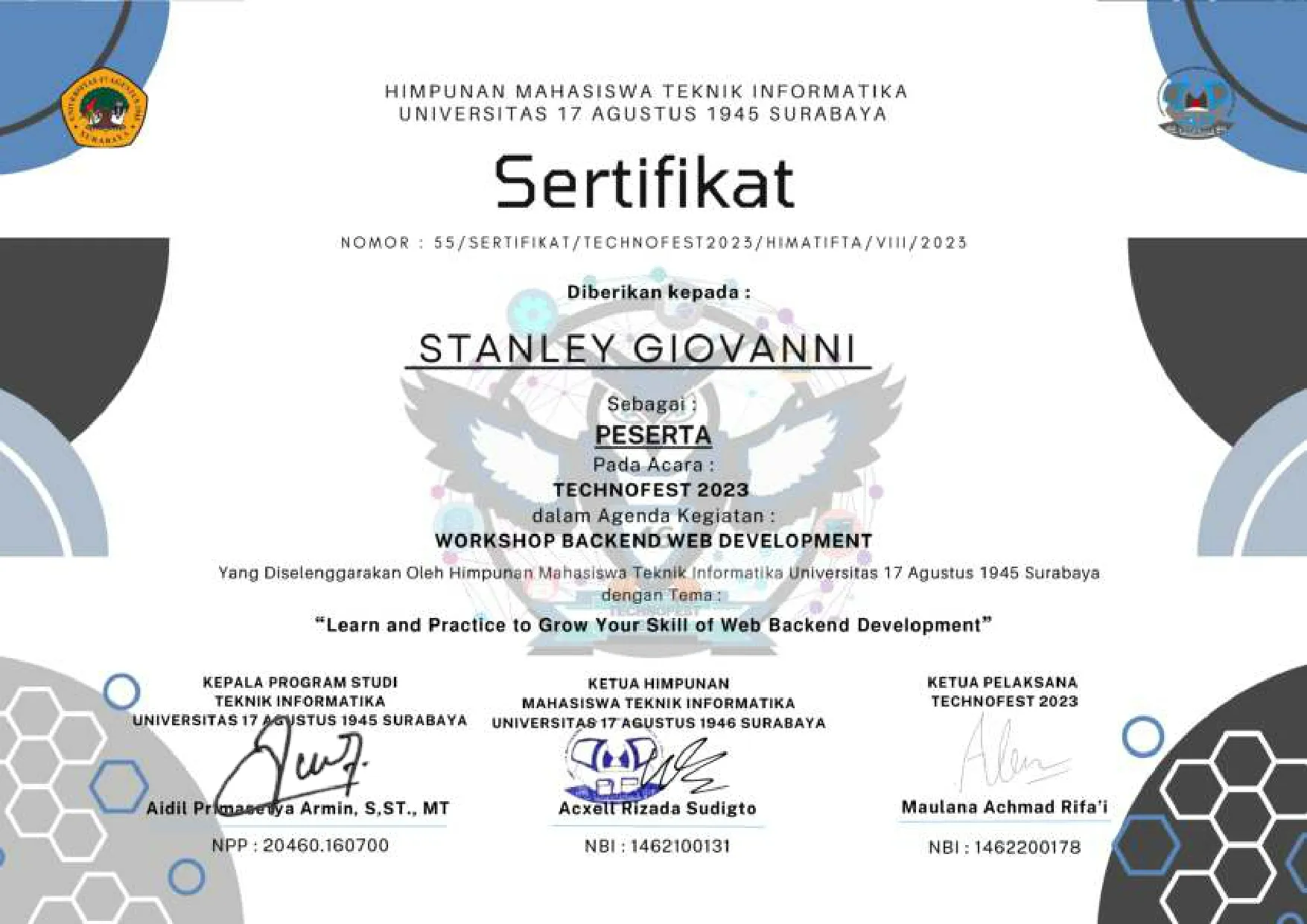 Certificate 1